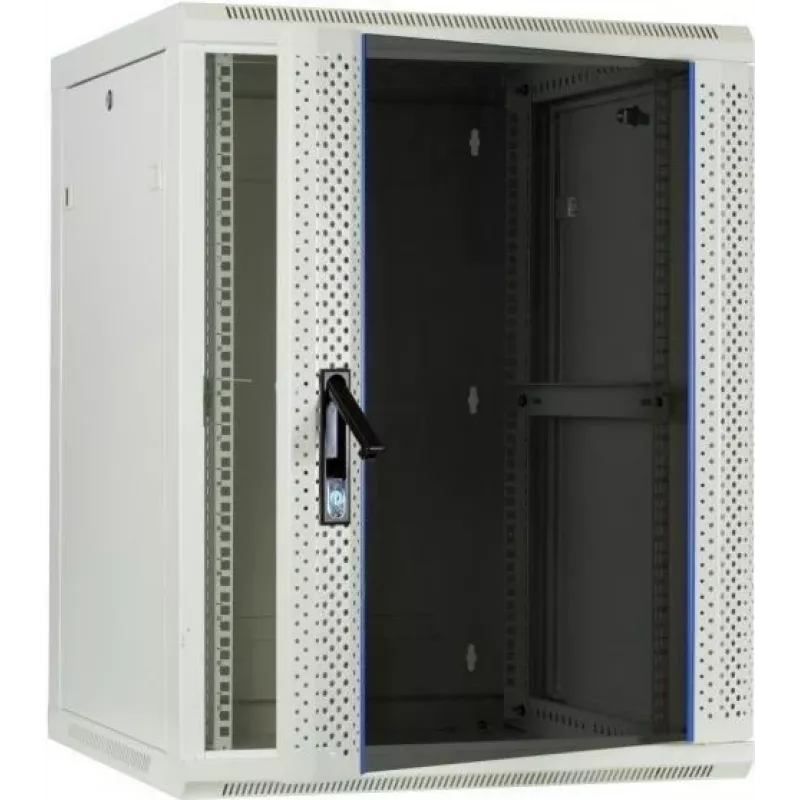 DSIT 12U sieninis serverio spintelis su stiklo durimis, baltas, 600x600x635 mm