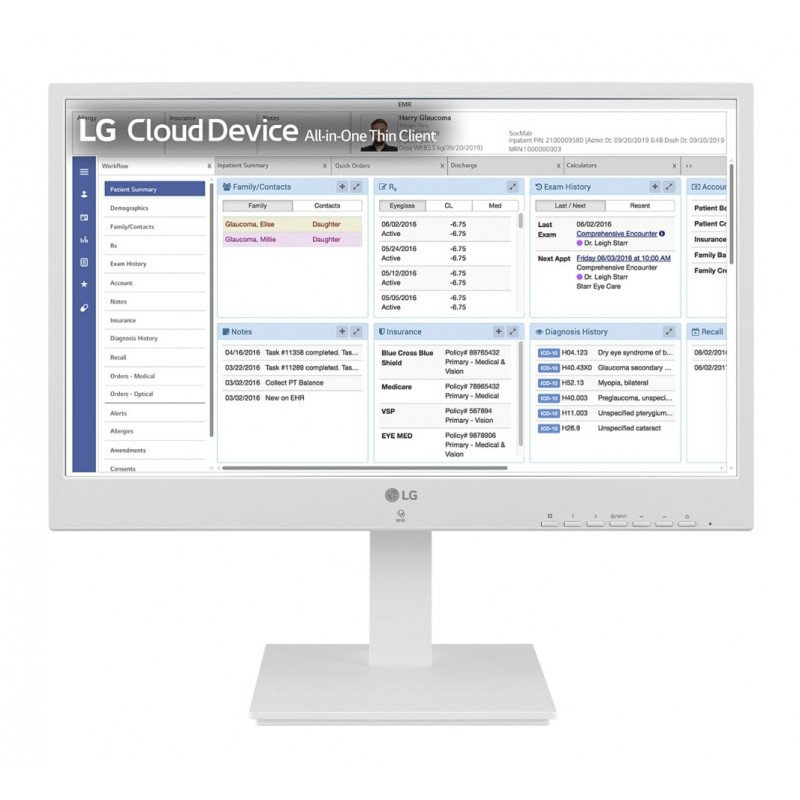 LG 24CR671N-2P 23,8 colio Full HD All-in-One plonasis klientas su Intel Pentium N4200, 4GB RAM, 16GB eMMC, be OS