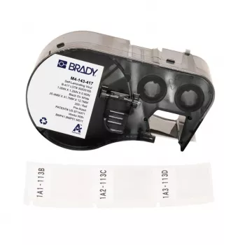 BRADY M4-143-417 savaiminio laminavimo vinilo etikečių kasetė BMP41/BMP51/BMP53/M511, 1,5 colio x 21 pėdos, balta/peršviečiama