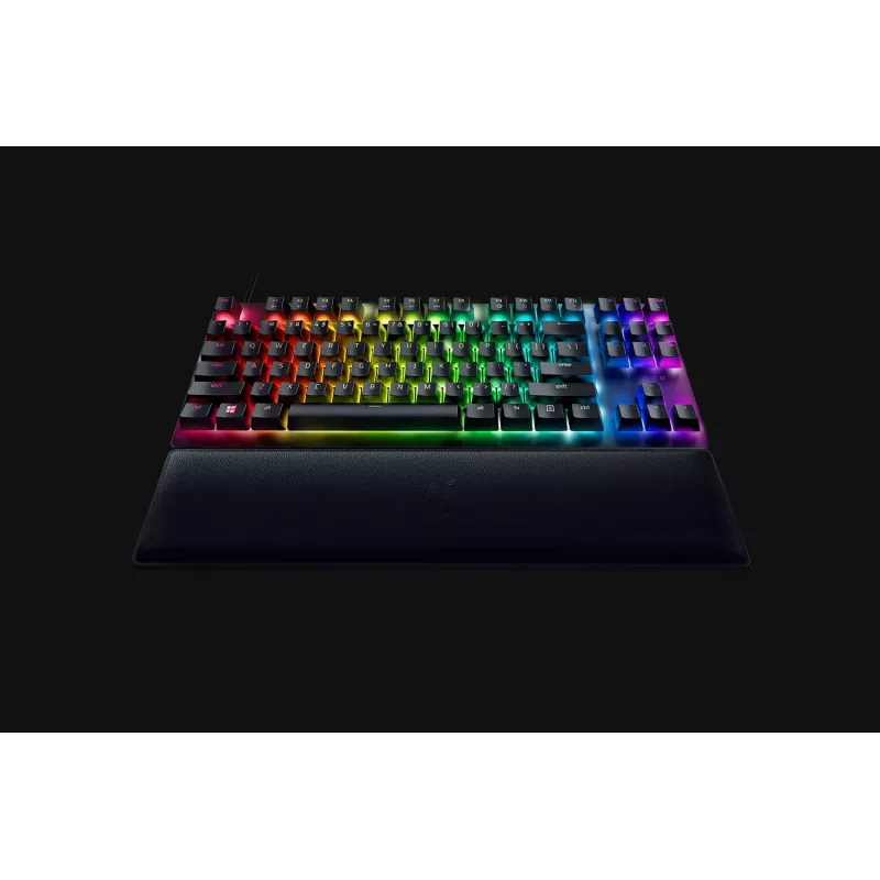 Laidinė optinė žaidimų klaviatūra Razer Huntsman V2 Tenkeyless, Clicky Purple jungikliai, šiaurietiškas išdėstymas, RGB, juoda (RZ03-03941300-R3N1)
