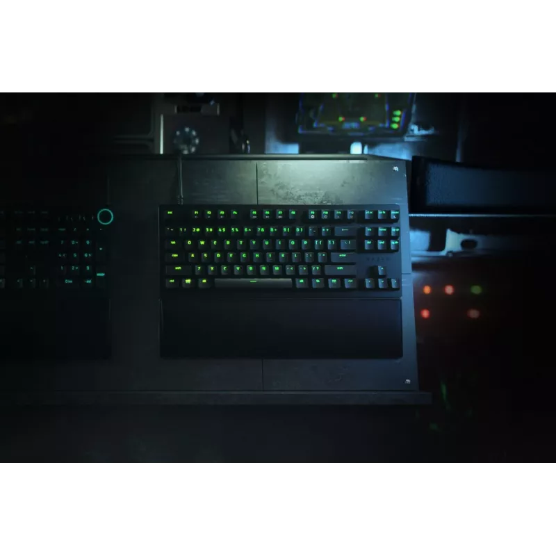 Laidinė optinė žaidimų klaviatūra Razer Huntsman V2 Tenkeyless, Clicky Purple jungikliai, šiaurietiškas išdėstymas, RGB, juoda (RZ03-03941300-R3N1)