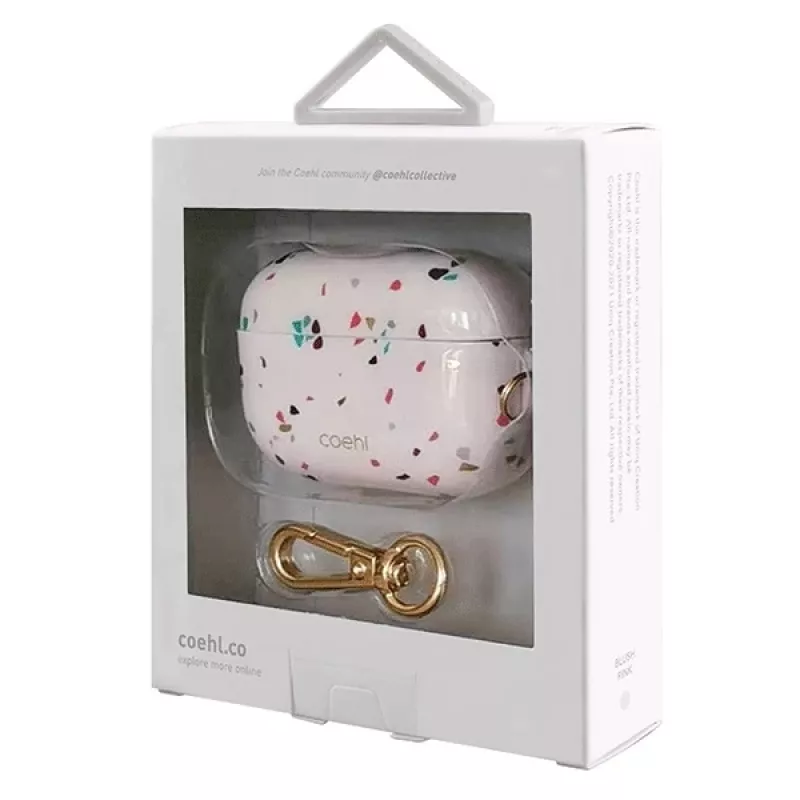 UNIQ Coehl Terrazzo dėklas Apple AirPods Pro – rožinės spalvos