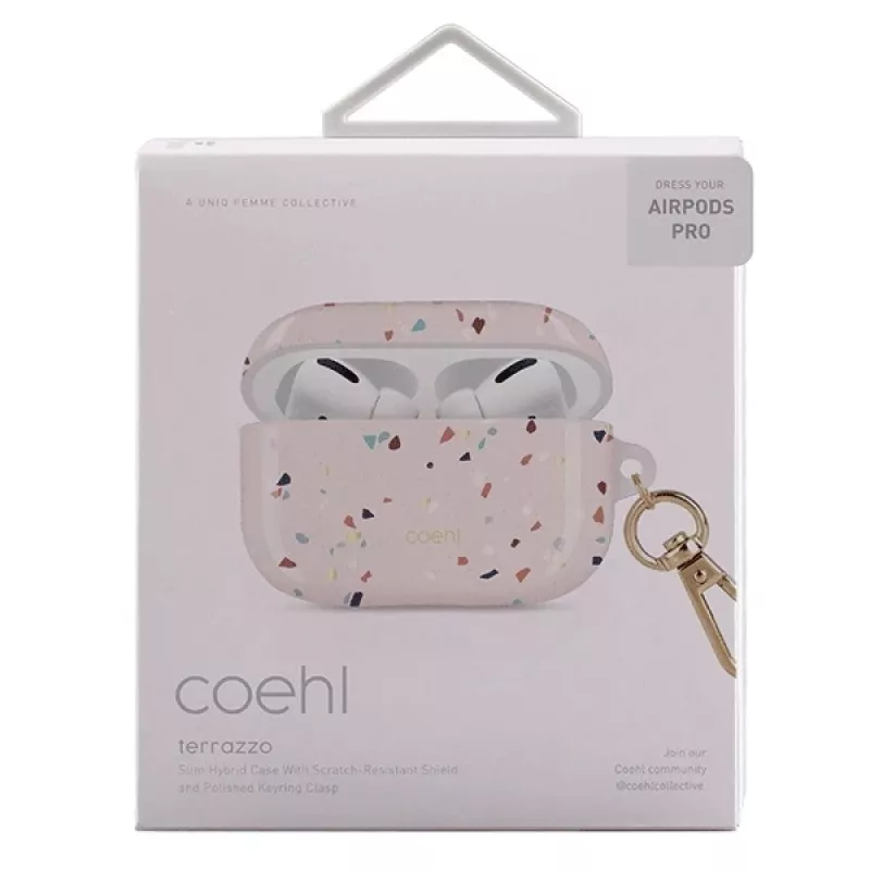 UNIQ Coehl Terrazzo dėklas Apple AirPods Pro – rožinės spalvos