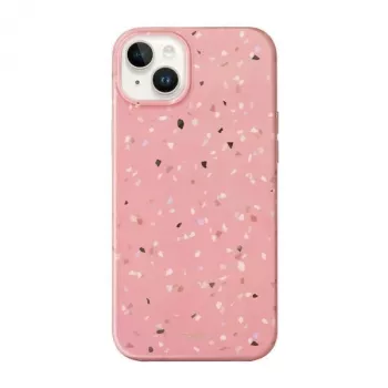 UNIQ Coehl Terrazzo dėklas, skirtas iPhone 14 Plus / 15 Plus, koralų rožinė