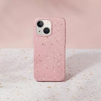 UNIQ Coehl Terrazzo dėklas, skirtas iPhone 14 Plus / 15 Plus, koralų rožinė