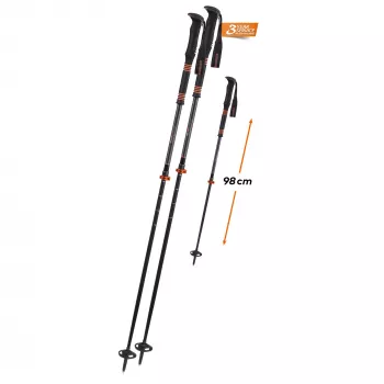 Komperdell Carbon C2 Ultralight kalnų slidinėjimo lazdos - juodos/oranžinės