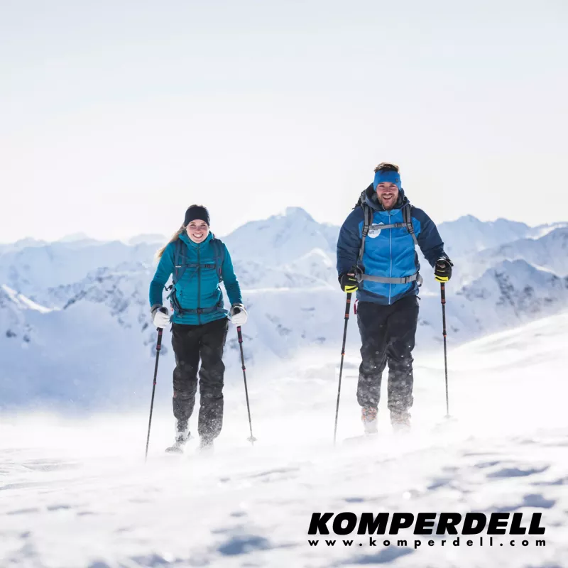 Komperdell Carbon C2 Ultralight kalnų slidinėjimo lazdos - juodos/oranžinės