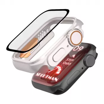 TECH-PROTECT DEFENSE360 Apple Watch 4/5/6/SE (44mm) titano/oranžinis tvirtas dėklas su integruotu dirželiu