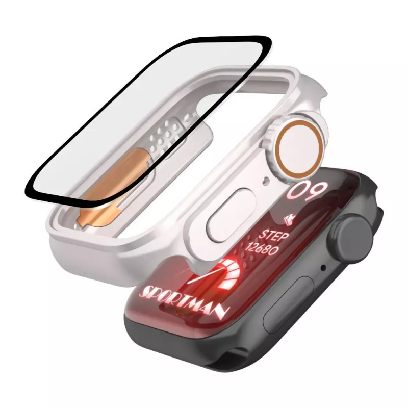 TECH-PROTECT DEFENSE360 Apple Watch 4/5/6/SE (44mm) titano/oranžinis tvirtas dėklas su integruotu dirželiu