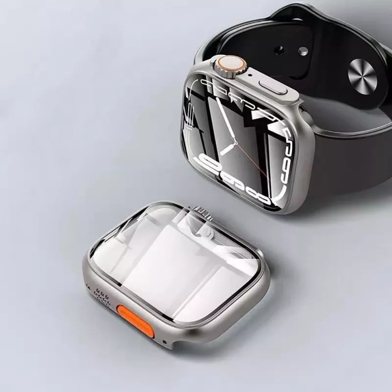 TECH-PROTECT DEFENSE360 Apple Watch 4/5/6/SE (44mm) titano/oranžinis tvirtas dėklas su integruotu dirželiu