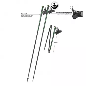 Komperdell FXP Composite Trail Running lazdos – žalios, 120 cm