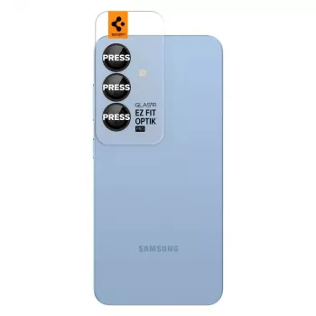 Spigen Optik Pro Glas.tR EZ Fit 2 vnt. fotoaparato objektyvo apsauga, skirta Samsung Galaxy S25 - juoda