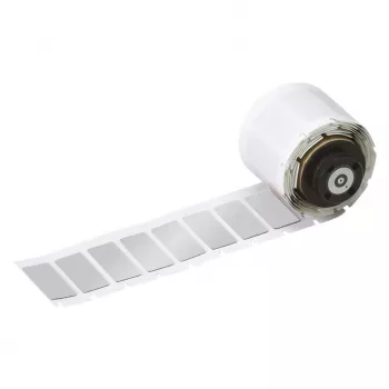BRADY M710 etikečių spausdintuvo etiketės – baltas poliesteris, 31,75 mm x 25,4 mm, nuolatiniai klijai, 2500 etikečių/ritinyje