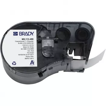 BRADY M5-113-490 FreezerBondz II poliesterio etiketės BMP51/BMP53/M511, baltos, 38,1 mm x 25,4 mm, 250 vnt.