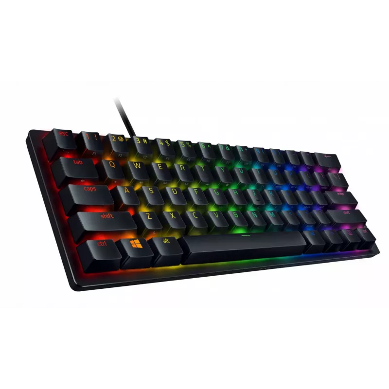 Laidinė optomechaninė žaidimų klaviatūra Razer Huntsman Mini 60%, šiaurietiškas išdėstymas, RGB, juoda (RZ03-03391300-R3N1)