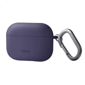UNIQ Nexo silikoninis dėklas su ausų kabliukais, skirtas Apple AirPods Pro 2 kartos (2022/2023) – figų violetinė