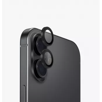 UNIQ Optix aliuminio fotoaparato objektyvo apsauga, skirta iPhone 17 - juoda