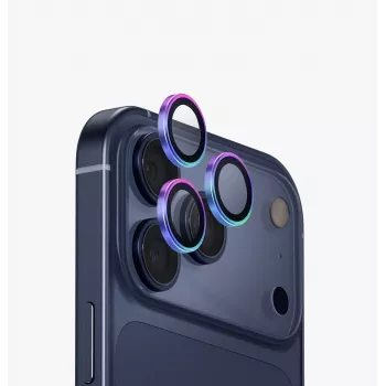 UNIQ Optix aliuminio fotoaparato objektyvo apsauga, skirta iPhone 17 Pro / 17 Pro Max su aplikatoriumi, Opal