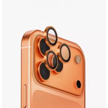 UNIQ Optix aliuminio fotoaparato objektyvo apsauga, skirta iPhone 17 Pro / 17 Pro Max su aplikatoriumi, Opal