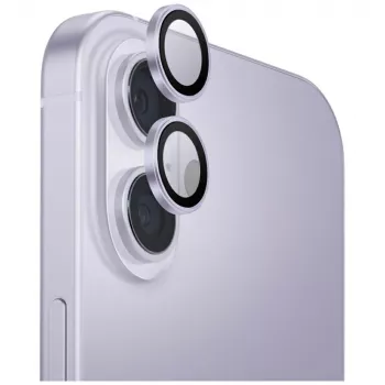 UNIQ Optix aliumininis fotoaparato objektyvo apsauginis stikliukas, skirtas iPhone 17 su aplikatoriumi, levandų spalvos