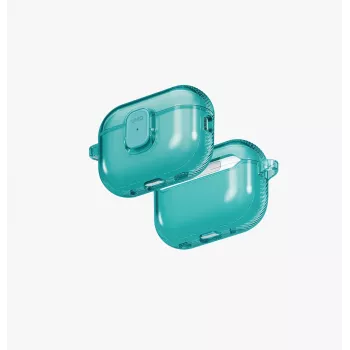 UNIQ Glase Pro Turkis Lock Case AirPods Pro (1 ir 2 kartos) su karabinu