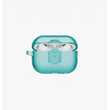 UNIQ Glase Pro Turkis Lock Case AirPods Pro (1 ir 2 kartos) su karabinu