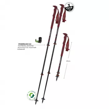 Komperdell Carbon Pro Zero Compact trekkingo lazdos - Malbec