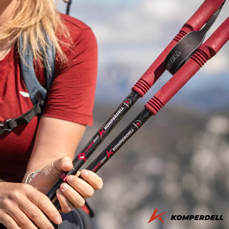 Komperdell Carbon Pro Zero Compact trekkingo lazdos - Malbec