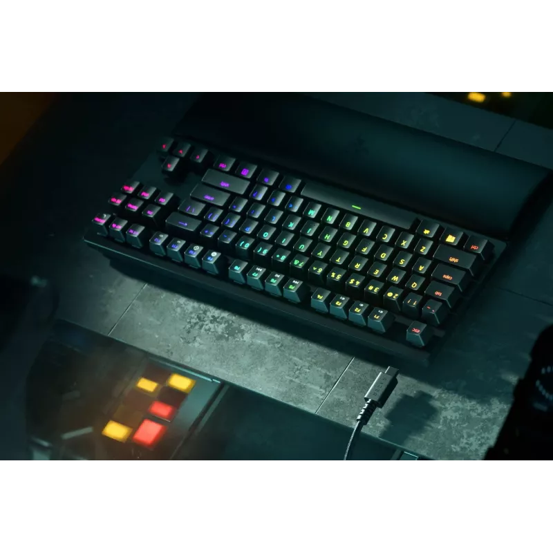 Laidinė optinė žaidimų klaviatūra Razer Huntsman V2 Tenkeyless, Linear Red jungikliai, šiaurietiškas išdėstymas, RGB (RZ03-03940700-R3N1)