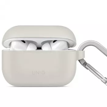 UNIQ Vencer silikoninis dangtelis Apple AirPods Pro 2 kartos (2022/2023) - pilkai smėlio spalvos