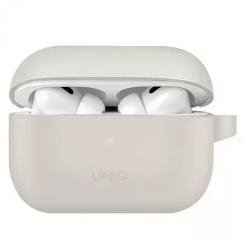 UNIQ Vencer silikoninis dangtelis Apple AirPods Pro 2 kartos (2022/2023) - pilkai smėlio spalvos