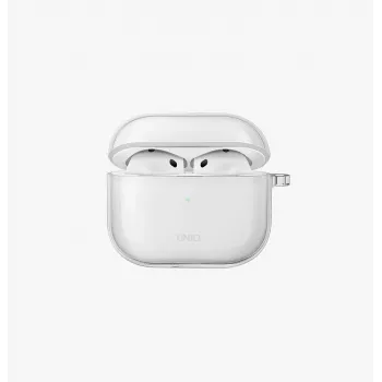 UNIQ Glase dėklas Apple AirPods 4 blizgantis dūminis