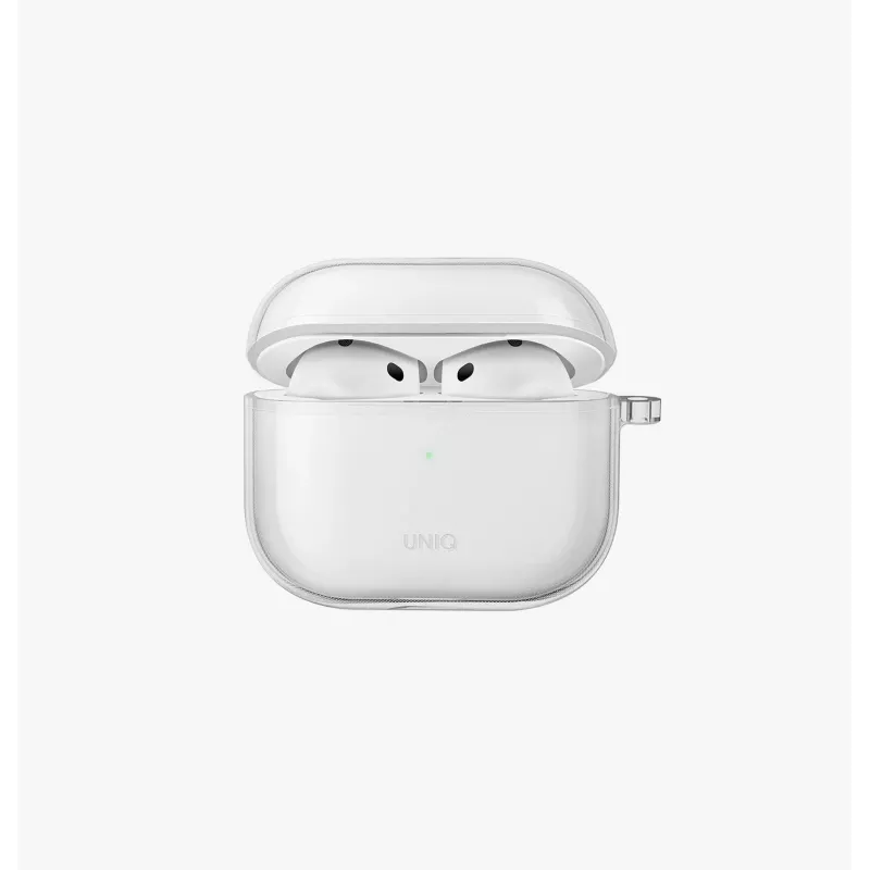 UNIQ Glase dėklas Apple AirPods 4 blizgantis dūminis