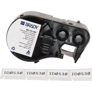 Brady FreezerBondz II poliesterio etiketės, juodos ant baltos, 12,70 x 25,40 mm, nuolatinės, 180 vnt. (M4-131-492)