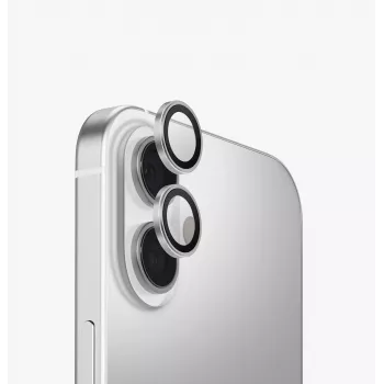 UNIQ Optix Optix Aliuminio kameros objektyvo apsauga, skirta iPhone 17 su aplikatoriumi – sidabrinė