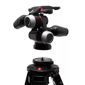Manfrotto MHXPRO-3WX 3 krypčių galvutė su įtraukiamomis svirtimis, aliumininė, 8kg apkrova, greito atleidimo plokštelė 200PL-14, juoda