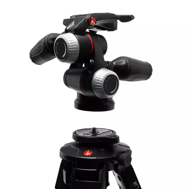 Manfrotto MHXPRO-3WX 3 krypčių galvutė su įtraukiamomis svirtimis, aliumininė, 8kg apkrova, greito atleidimo plokštelė 200PL-14, juoda