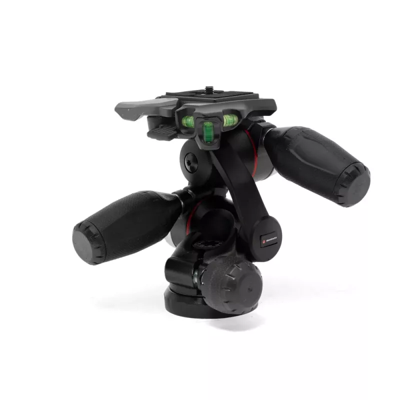 Manfrotto MHXPRO-3WX 3 krypčių galvutė su įtraukiamomis svirtimis, aliumininė, 8kg apkrova, greito atleidimo plokštelė 200PL-14, juoda
