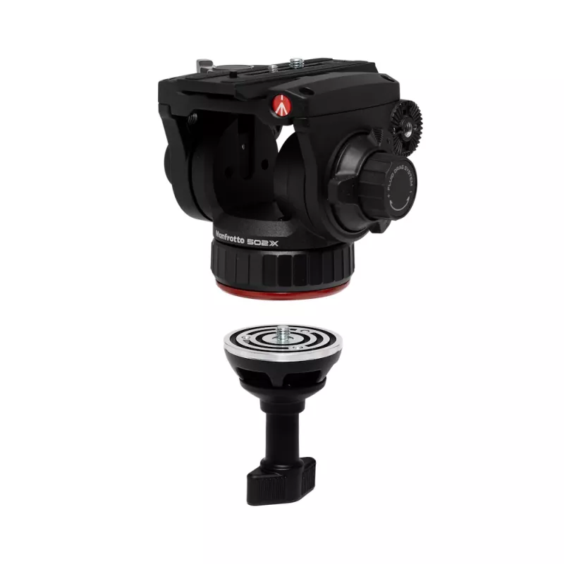 Manfrotto 520BALLSHX 75 mm pusrutulio lyginimo adapteris su trumpa rankena trikojui