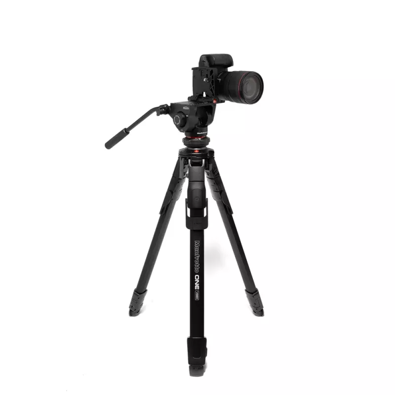 Manfrotto MKONEVA-500X hibridinis foto-vaizdo trikojis su skysčio galvute, 5 sekcijų aliuminio kojos, užveržiamieji fiksatoriai, greitoji kolona, nešiojimo krepšys