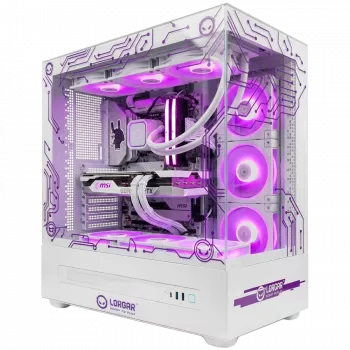 LORGAR PRO P401 žaidimų kompiuteris - AMD Ryzen 7 7800X3D, GeForce RTX 5070 Ti 16GB, 32GB DDR5 6400MHz, 2TB NVMe SSD, 850W PSU, 360mm AIO, baltas, Windows 11 Home, 3 metų garantija