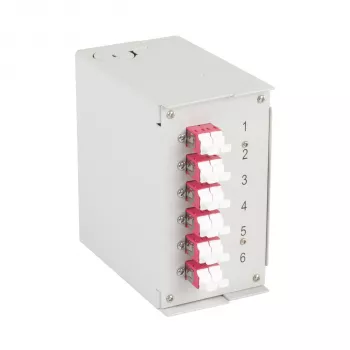 EFB DIN Rail paskirstymo dėžutė OM4, 12x LC pigtail, 6x LC-Duplex mova, šviesiai pilka