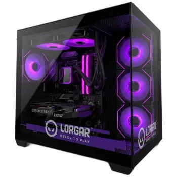 LORGAR ADVANCED A201 žaidimų kompiuteris - AMD Ryzen 5 7500F, GeForce RTX 5060 Ti 16GB, 32GB DDR5 6400MHz, 1TB NVMe SSD, 750W PSU, 240mm AIO, juodos spalvos
