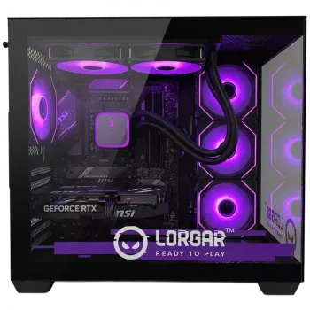 LORGAR ADVANCED A201 žaidimų kompiuteris - AMD Ryzen 5 7500F, GeForce RTX 5060 Ti 16GB, 32GB DDR5 6400MHz, 1TB NVMe SSD, 750W PSU, 240mm AIO, juodos spalvos