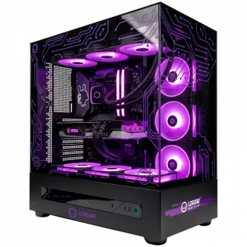 LORGAR PRO P401 žaidimų stalinis kompiuteris - AMD Ryzen 7 7800X3D, NVIDIA GeForce RTX 5070 Ti 16GB, 32GB DDR5 6400MHz, 2TB NVMe SSD, 850W PSU, 360mm AIO, juodos spalvos, 3 metų garantija