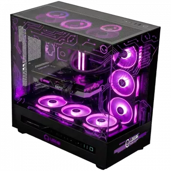 LORGAR PRO P401 žaidimų stalinis kompiuteris - AMD Ryzen 7 7800X3D, NVIDIA GeForce RTX 5070 Ti 16GB, 32GB DDR5 6400MHz, 2TB NVMe SSD, 850W PSU, 360mm AIO, juodos spalvos, 3 metų garantija