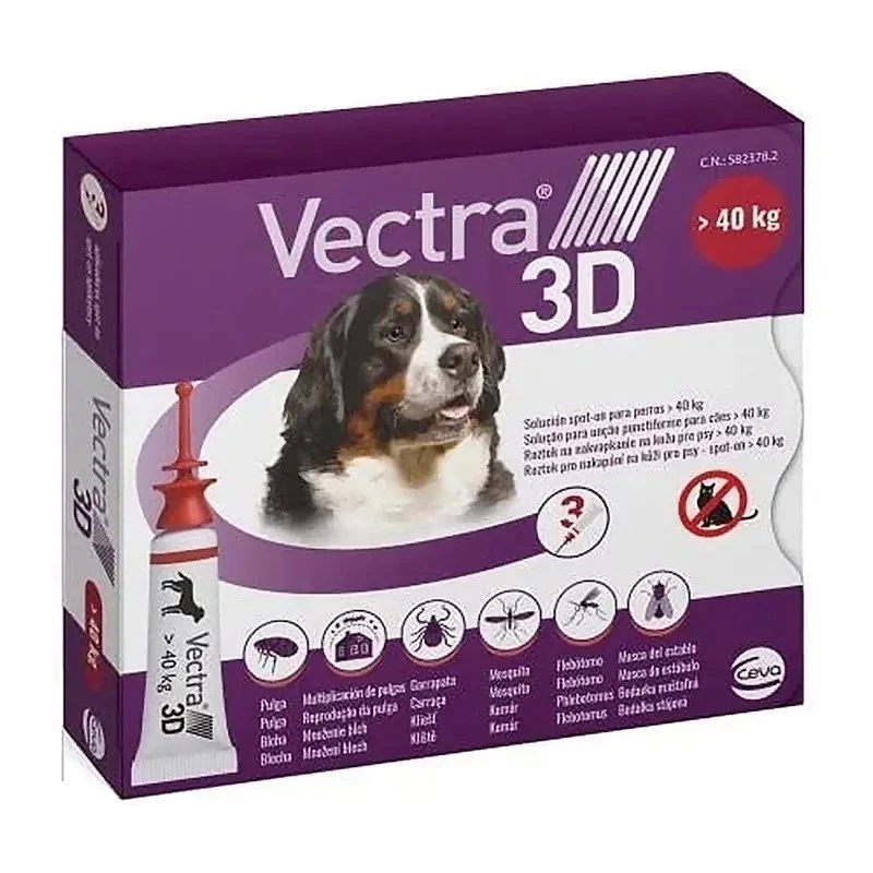 Ceva Vectra 3D šunims, sveriantiems daugiau nei 40 kg, 3 pipetės