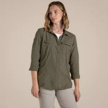 Craghoppers moteriški NosiLife Adventure ilgarankoviai marškiniai III - Wild Olive - XL