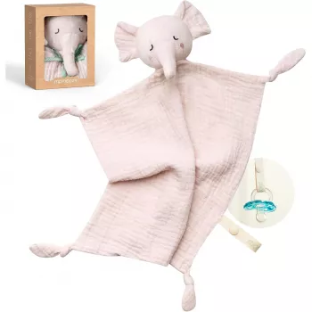 Momcozy medvilninis drambliuko pliušinis žaislas kūdikiams, rožinis