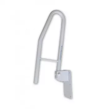 MOBILEX PLU058 Pakreipiamas vonios turėklas - metalinis, baltas, 600 mm iškyša, 150 kg apkrova